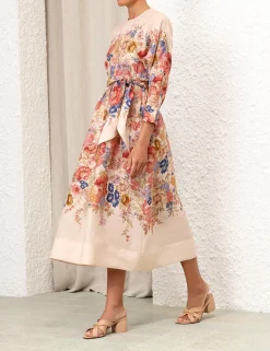 August Tie Waist Midi Dress