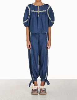 Chintz Denim Smock Top