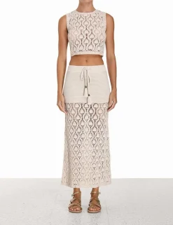 Ginger Hand Crochet Midi Skirt