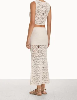 Ginger Hand Crochet Midi Skirt