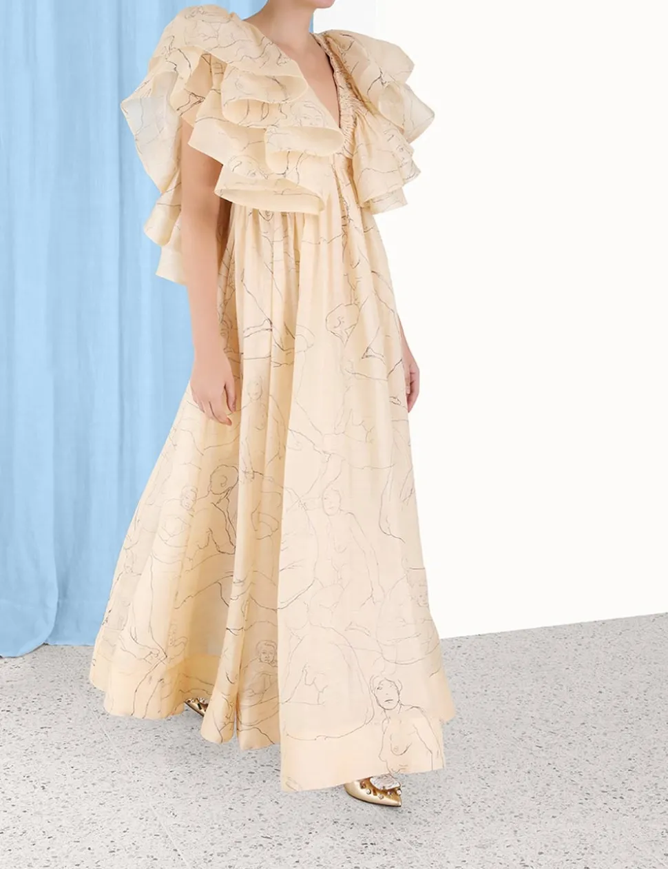 Luminosity Ruffle Gown