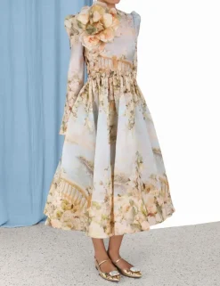 Lyrical Ruched Midi Dress