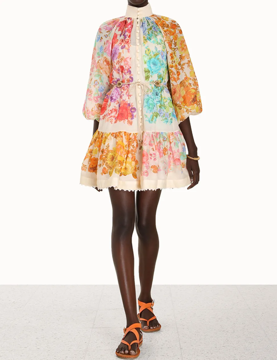 Raie Lantern Mini Dress