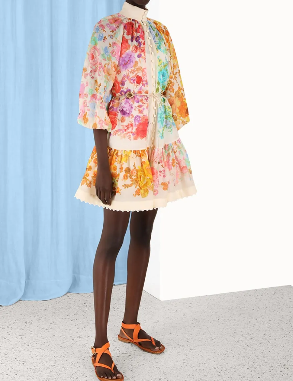 Raie Lantern Mini Dress