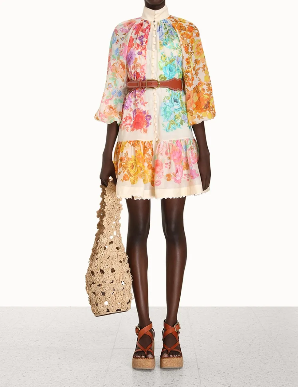 Raie Lantern Mini Dress