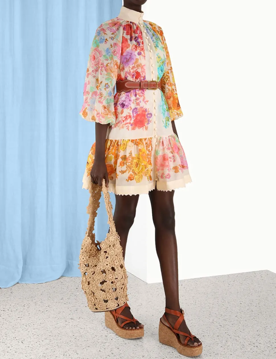 Raie Lantern Mini Dress