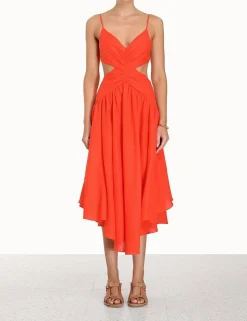 Raie Plunge Cut Out Midi Dress