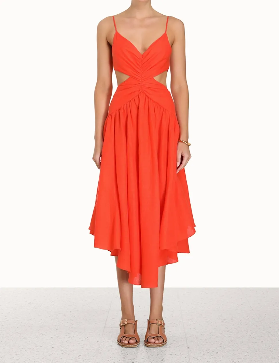 Raie Plunge Cut Out Midi Dress