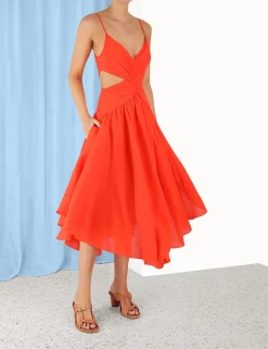 Raie Plunge Cut Out Midi Dress