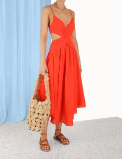 Raie Plunge Cut Out Midi Dress