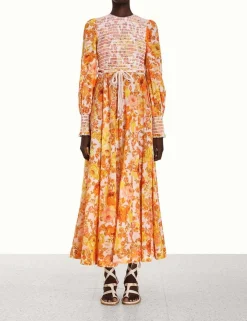 Raie Smocked Bodice Midi Dress