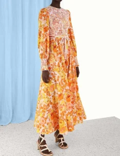 Raie Smocked Bodice Midi Dress