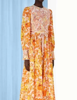 Raie Smocked Bodice Midi Dress