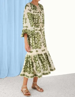 Raie Tiered Billow Midi Dress