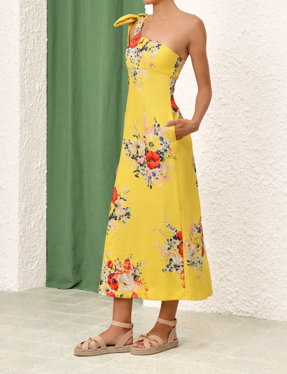 Alight Asymmetric Midi Dress