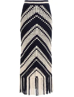 Chintz Crochet Fringed Skirt