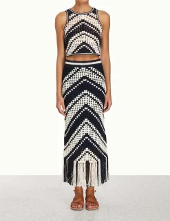 Chintz Crochet Fringed Skirt