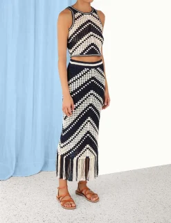 Chintz Crochet Fringed Skirt