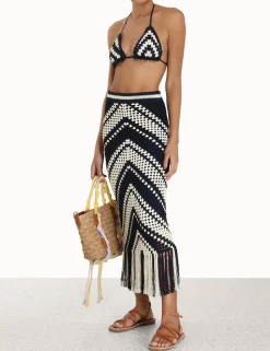 Chintz Crochet Fringed Skirt