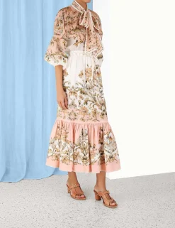 Chintz Tiered Midi Skirt