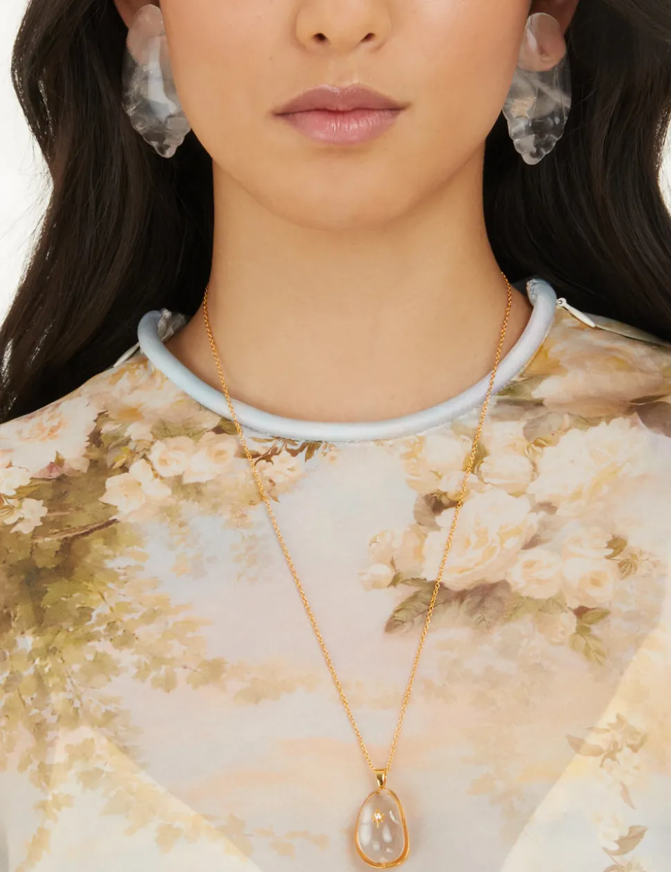 Crystal Carved Pebble Earrings