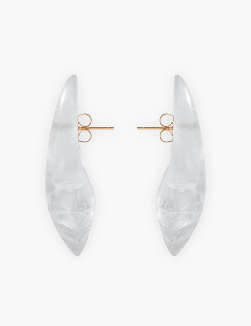 Crystal Carved Pebble Earrings