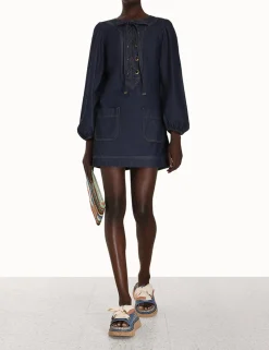 Devi Lace Up Tunic Dress