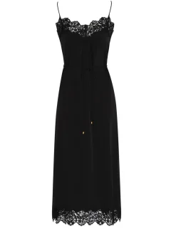 Lace Panel Slip Midi