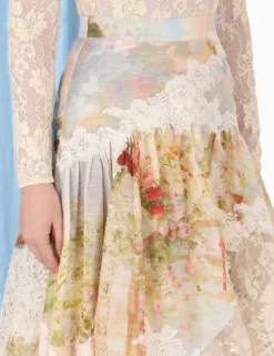 Luminosity Lace Spliced Skirt