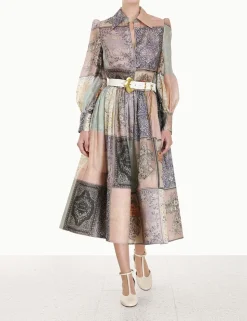 Lyrical Book Print Midi Skirt