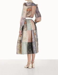 Lyrical Book Print Midi Skirt