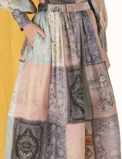 Lyrical Book Print Midi Skirt