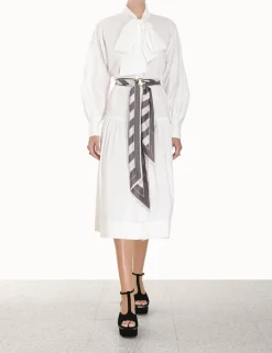 Lyrical Scarf Tie Shirt Dress