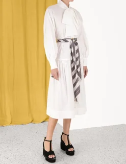 Lyrical Scarf Tie Shirt Dress