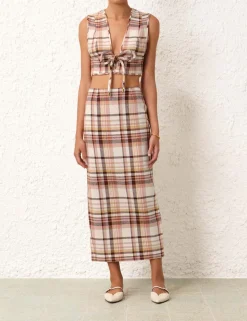Matchmaker Check Pencil Skirt