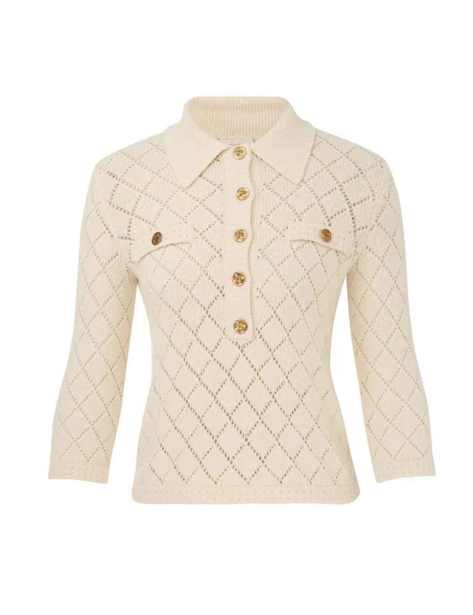 Matchmaker Pointelle Polo Top