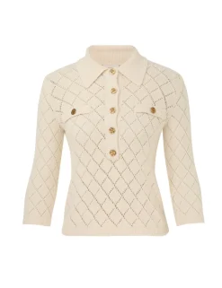 Matchmaker Pointelle Polo Top