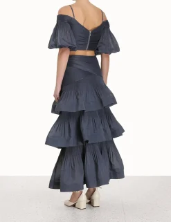 Pleated Tiered Skirt