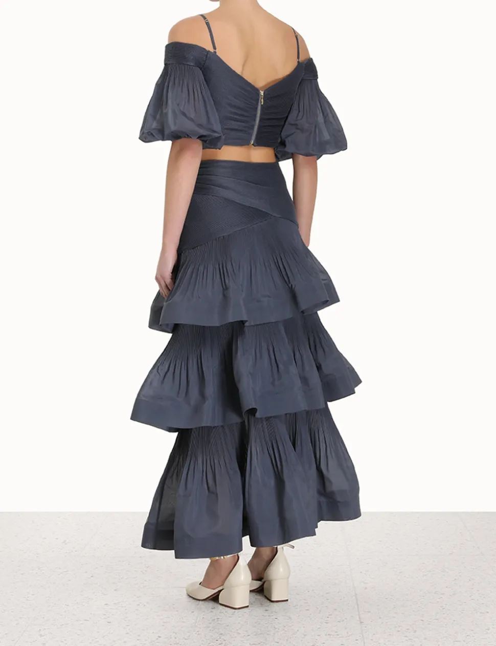 Pleated Tiered Skirt