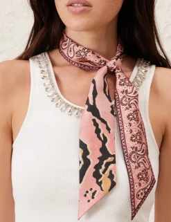 Printed Silk Ribbon Scarf