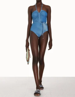 Raie Lurex Ruched Halter 1Pc