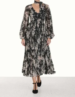 Sunray Pleated Midi Dress