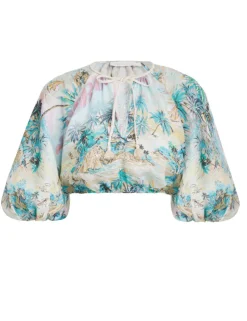 Vacay Puff Sleeve Crop Top