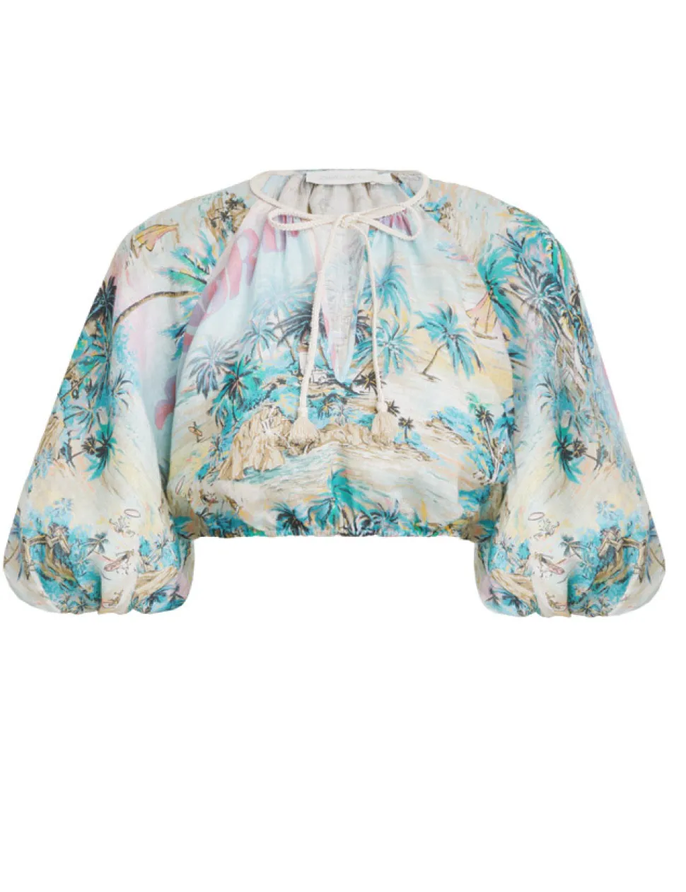 Vacay Puff Sleeve Crop Top